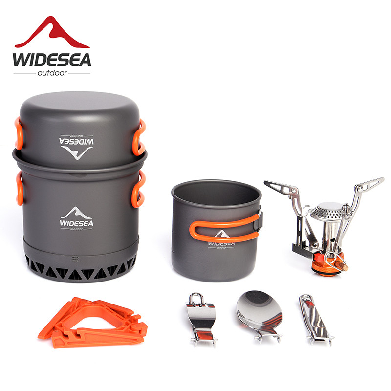 Camping Cooking Kit Box - Widesea Camping Ultra-light Cookware Pots Set