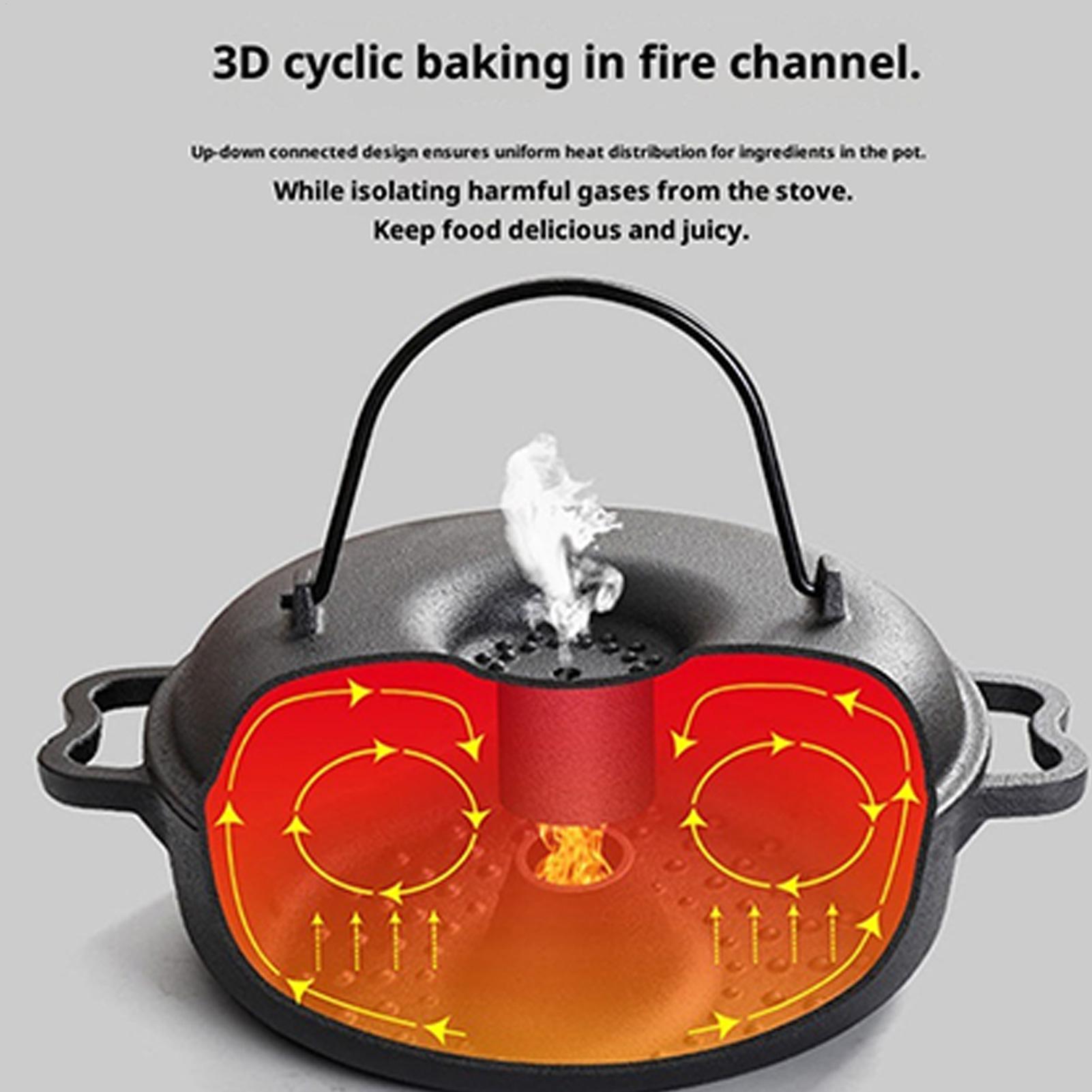 Camp Dutch Oven Cast - Cauldron Pot for Cooking Non-Stick Cookware