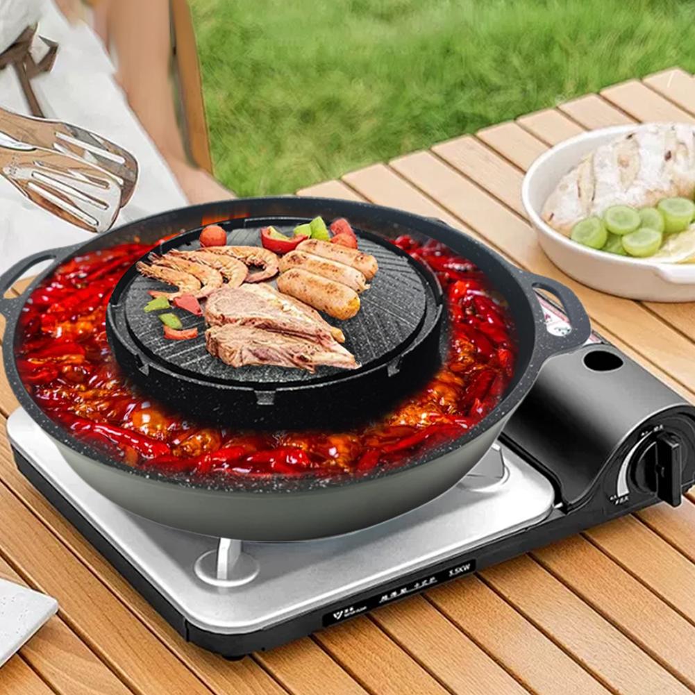 Camping Cooking Cupboard - Korean Cassette Grill Pan Non-stick Aluminum