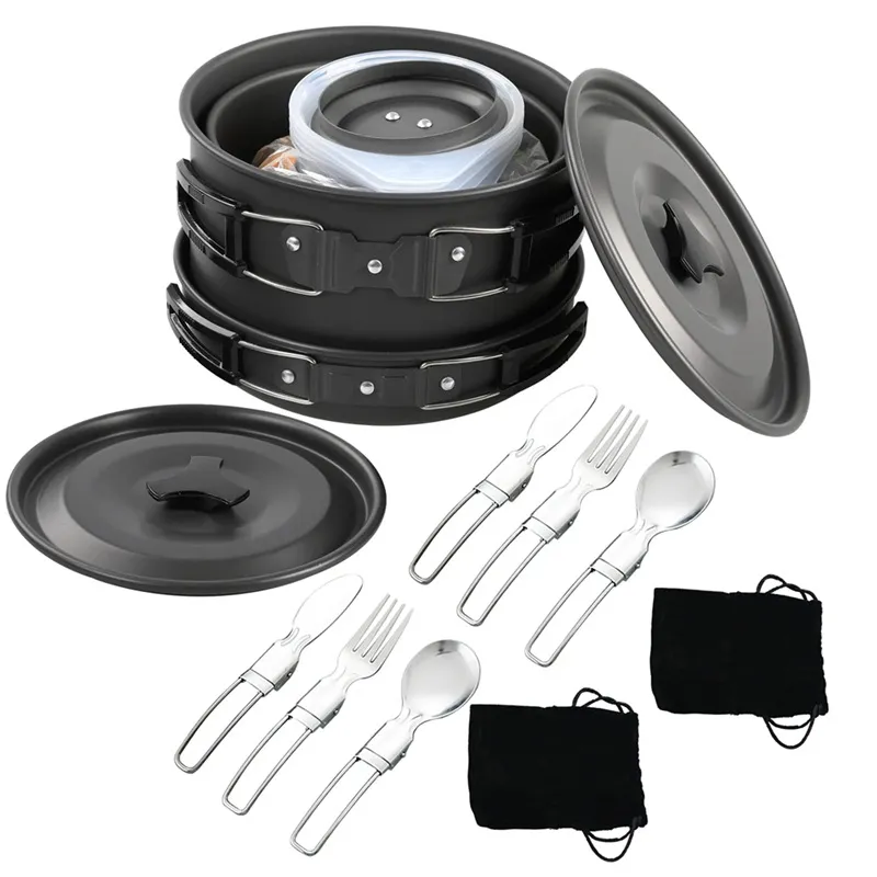 Nesting Camping Cooking Set - Portable Camping Cookware Set Nesting Design