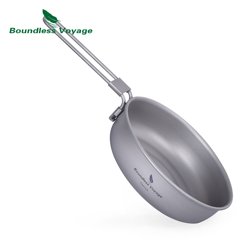 Camping Cooking Griddle - Boundless Voyage Ultra-light Titanium Frying Pan