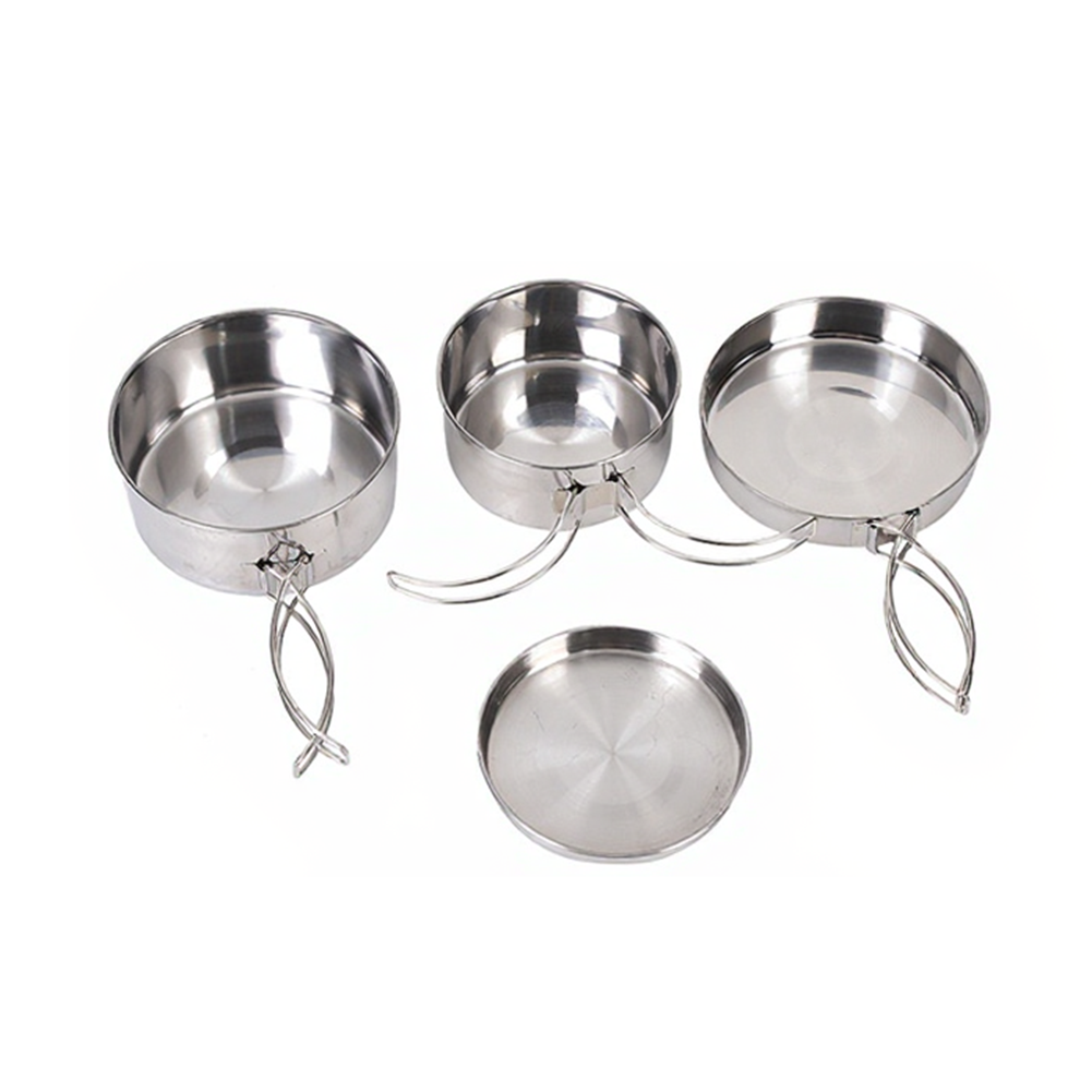 4-Piece Stainless Steel Outdoo - Nesting Camping Cooking Set review and price