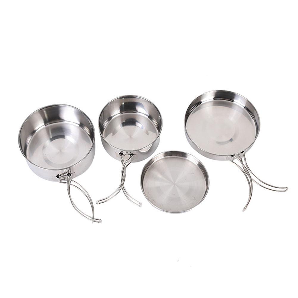 4-Piece Stainless Steel Outdoo - Nesting Camping Cooking Set review and price