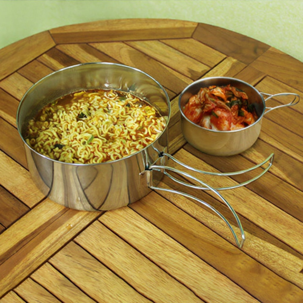 4-Piece Stainless Steel Outdoo - Nesting Camping Cooking Set review and price