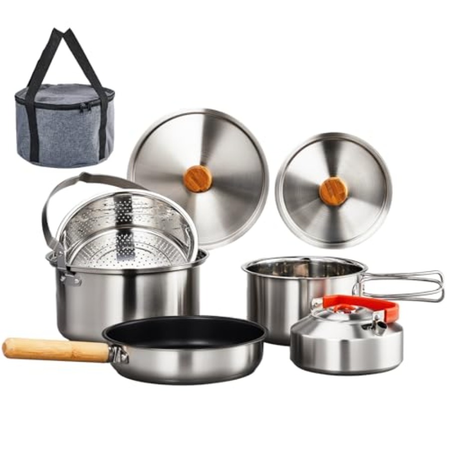Camping Cookware Set, Lightwei - Nesting Camping Cooking Set review and price