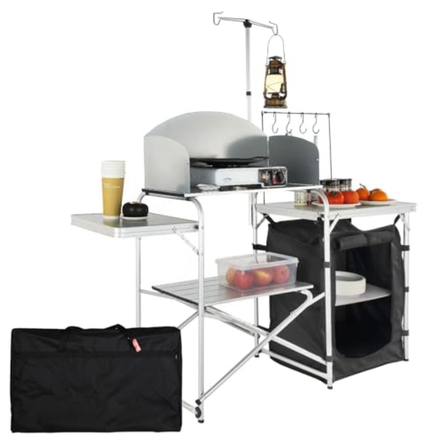 Camping Kitchen Table, Folding - Camping Cooking Cupboard review and price