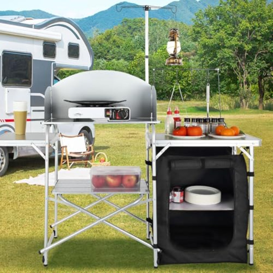 Camping Kitchen Table, Folding - Camping Cooking Cupboard review and price