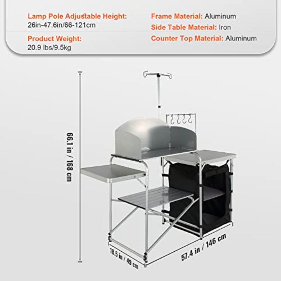 Camping Kitchen Table, Folding - Camping Cooking Cupboard review and price