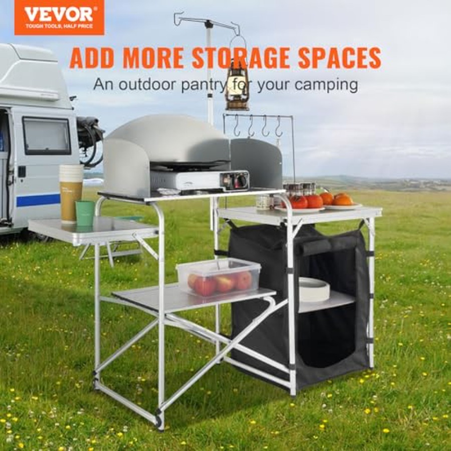 Camping Kitchen Table, Folding - Camping Cooking Cupboard review and price