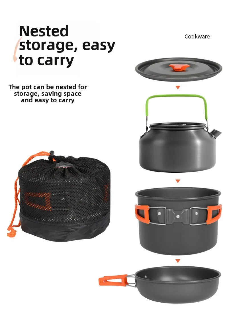 DS-308 Outdoor large capacity  - Nesting Camping Cooking Set review and price