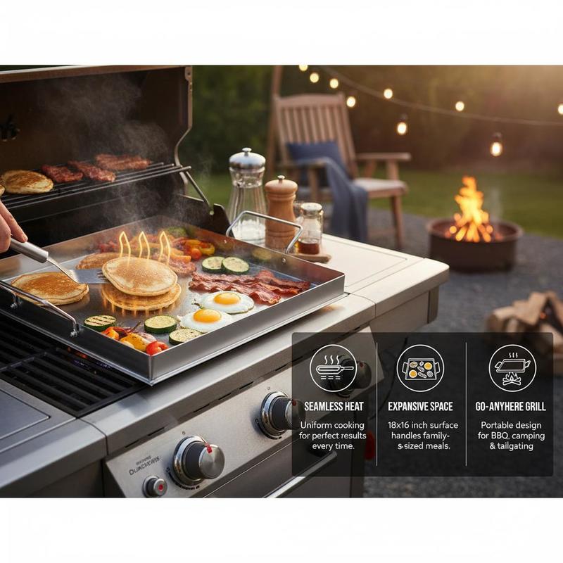 Universal Flat Top Griddle 18x - Camping Cooking Griddle review and price