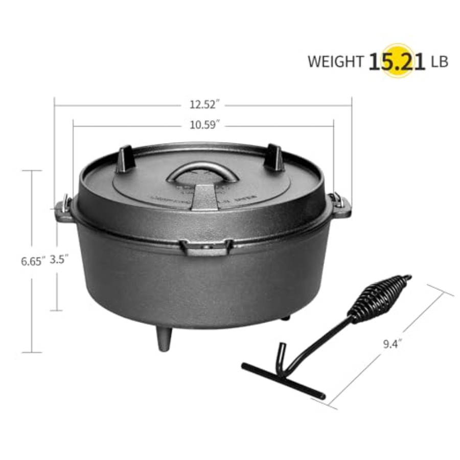 Pre-Seasoned Cast Iron Dutch O - Camp Dutch Oven Cast review and price