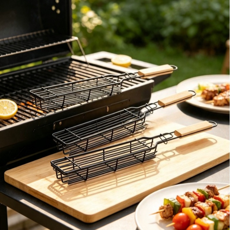 2/3 pcs Grill Baskets Stainles - Nesting Camping Cooking Set review and price