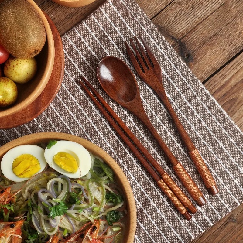Wooden Dining Set Spoon Chopst - Camping Cooking Dining Set review and price