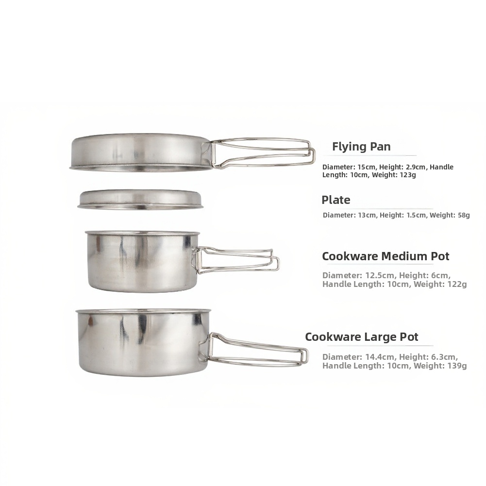 Outdoor Cooking Set 4-Piece St - Nesting Camping Cooking Set review and price