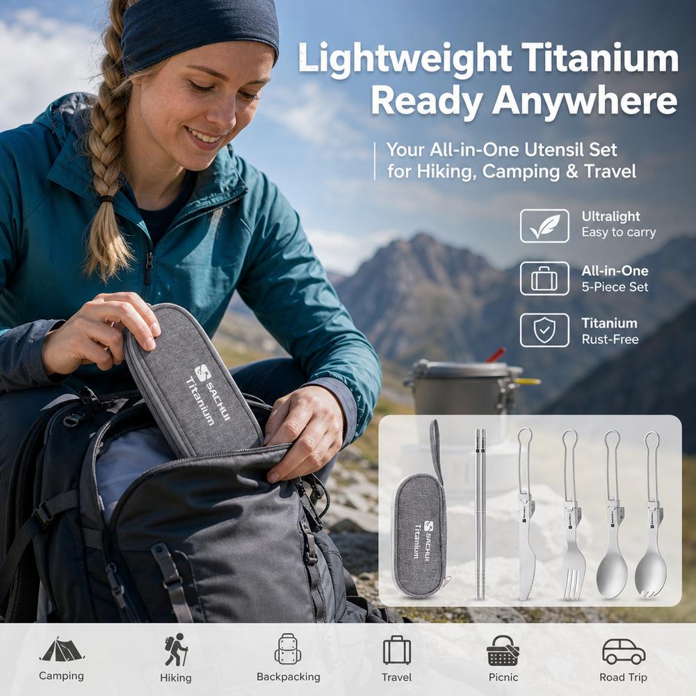Titanium Camping Spork Cutlery - Camp Spork Set review and price