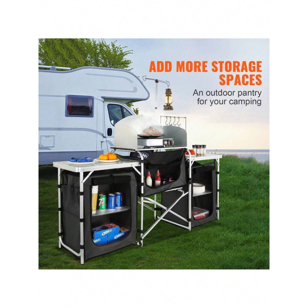 Folding Camping Kitchen Table  - Camping Cooking Cupboard review and price