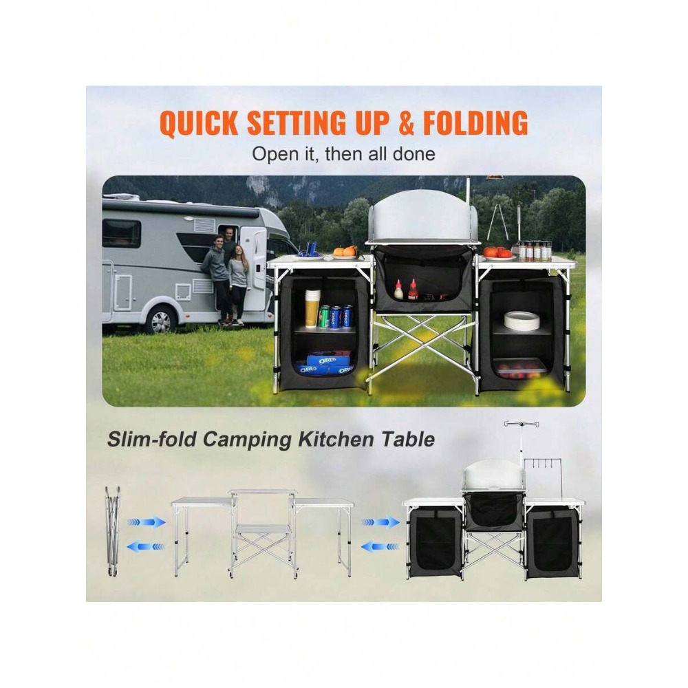 Folding Camping Kitchen Table  - Camping Cooking Cupboard review and price