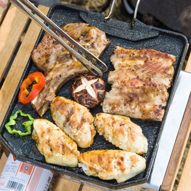 Portable Non‑Stick Grill Pan O - Camping Cooking Cupboard review and price