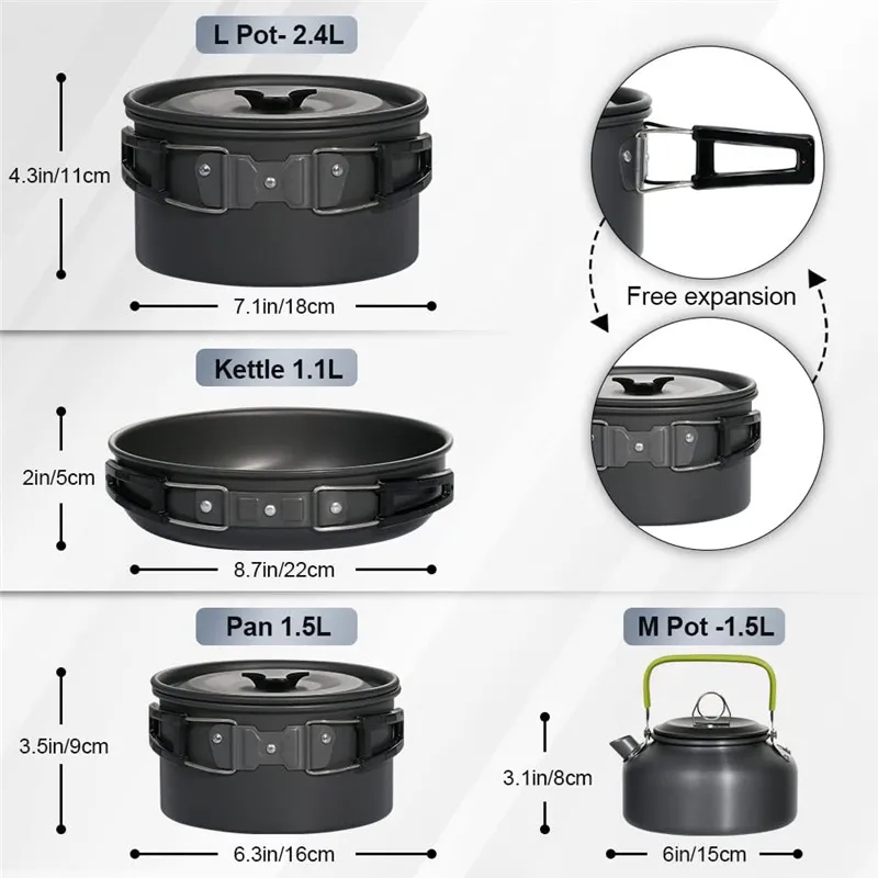 Portable Camping Cookware Set  - Nesting Camping Cooking Set review and price