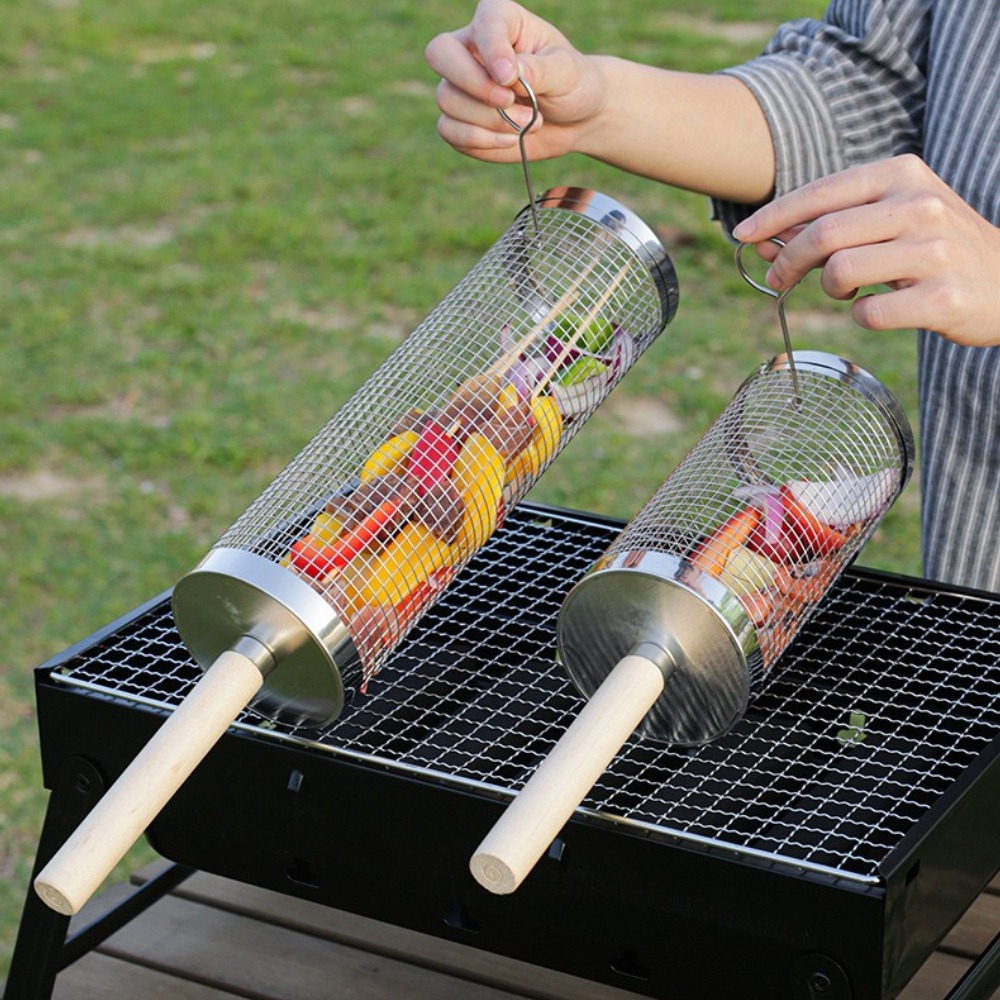 Stainless Steel Rolling BBQ Gr - Camping Cooking Griddle review and price