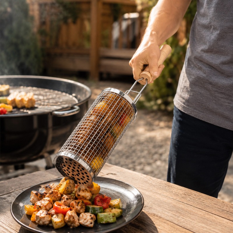 Round Barbecue Grill Basket Se - Camping Cooking Griddle review and price