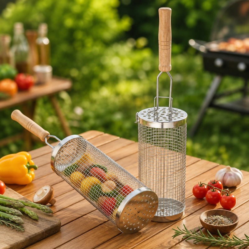 Round Barbecue Grill Basket Se - Camping Cooking Griddle review and price