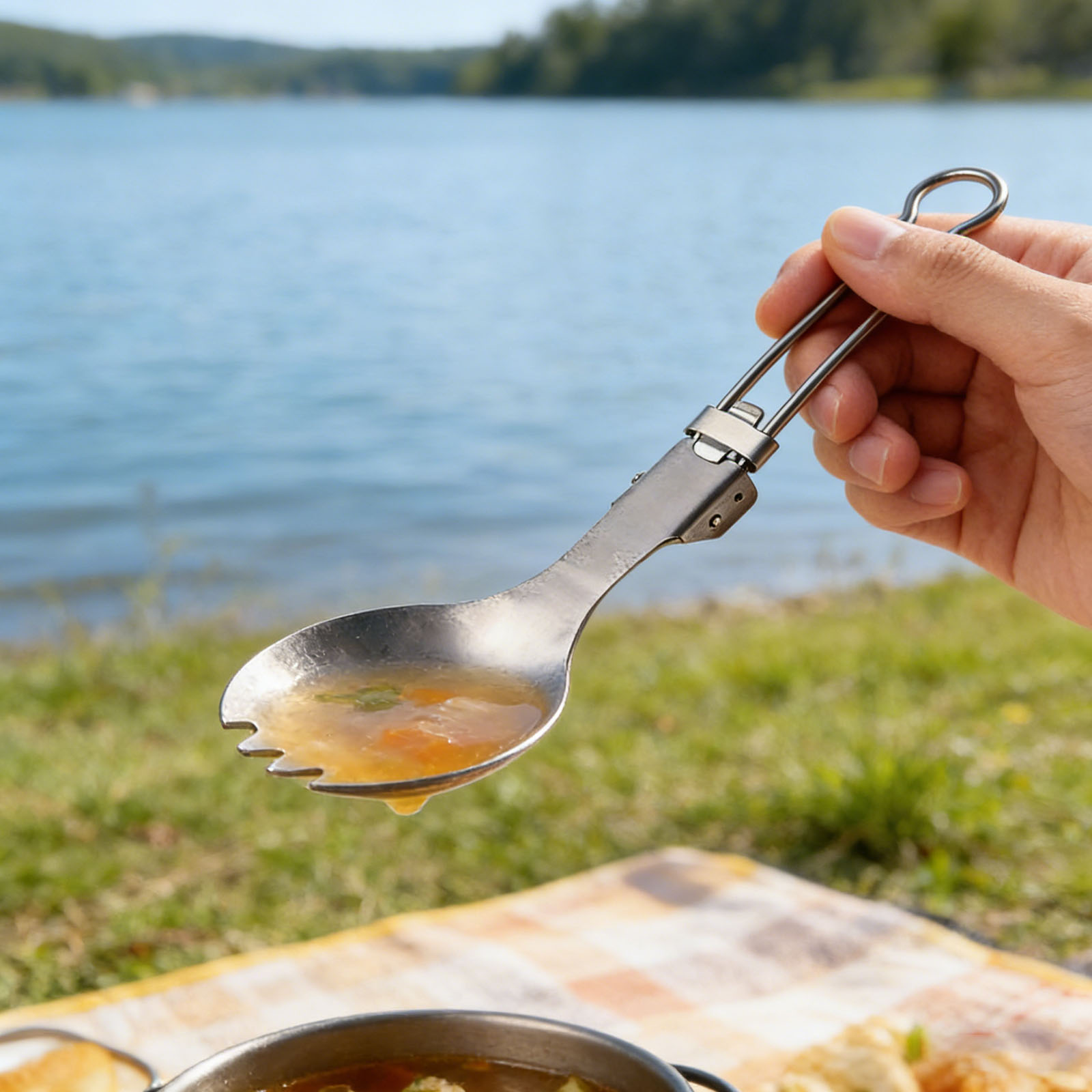 Titanium Foldable Cutlery Set  - Camp Spork Set review and price