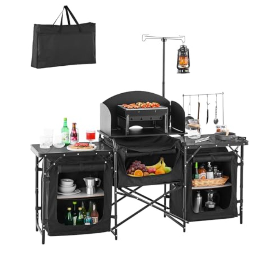 Camping Kitchen Table, Outdoor - Camping Cooking Cupboard review and price