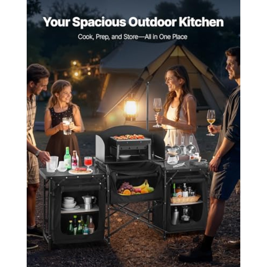 Camping Kitchen Table, Outdoor - Camping Cooking Cupboard review and price