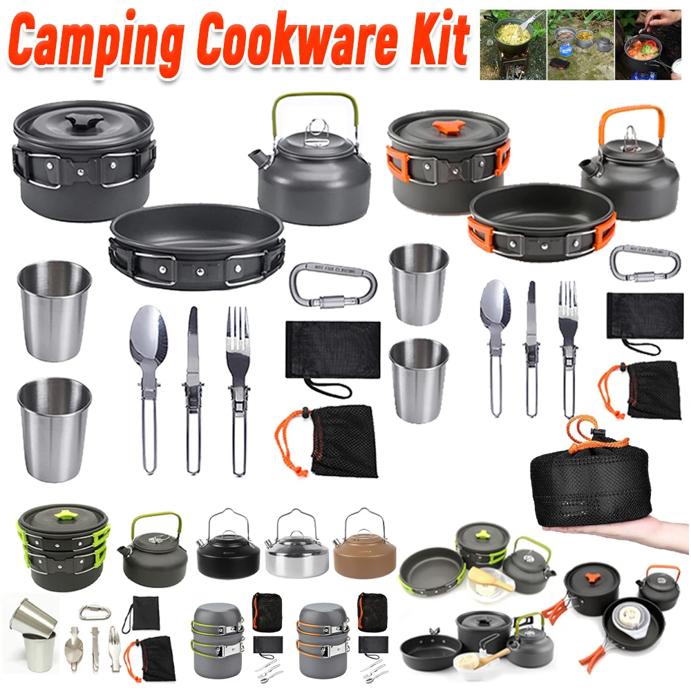 Camping Cookware Kit Kettle Po - Camping Cooking Sets review and price