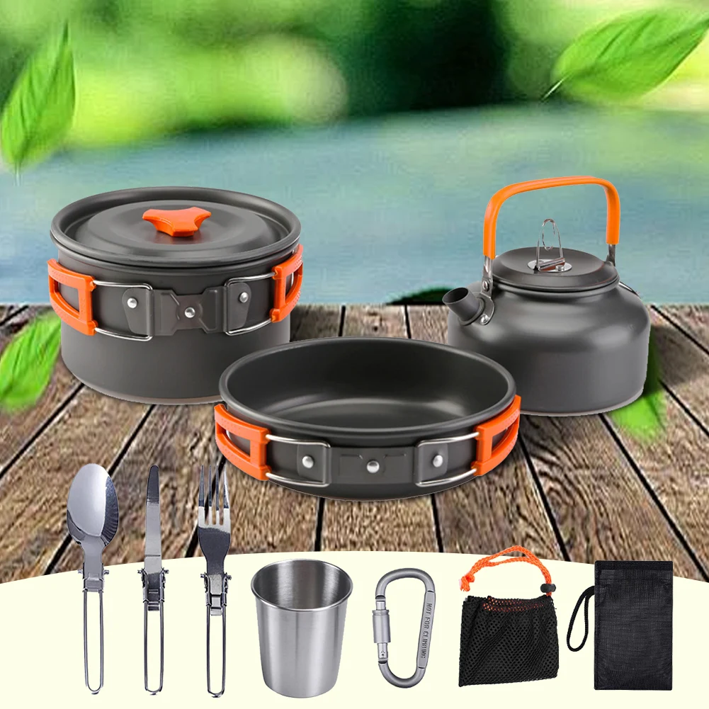Camping Cookware Kit Kettle Po - Camping Cooking Sets review and price