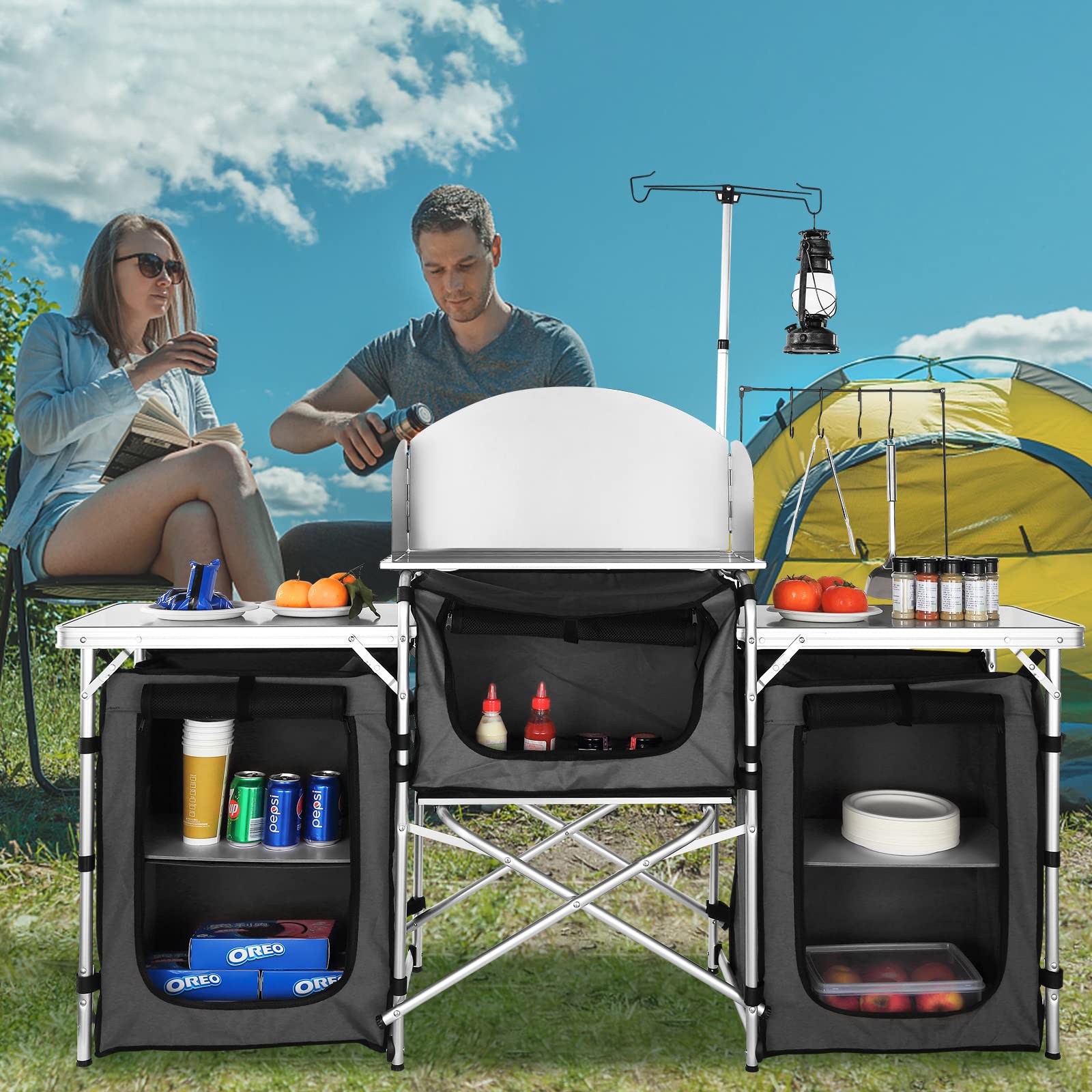 Folding Outdoor Cooking Table  - Camping Cooking Cupboard review and price