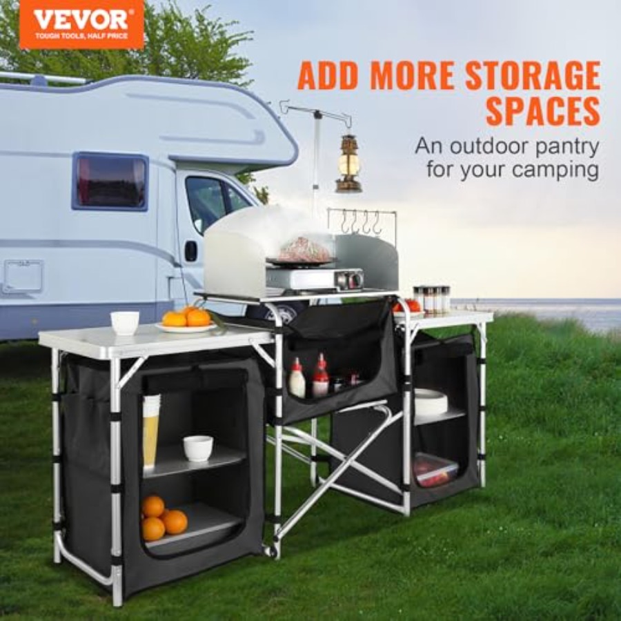 Camping Kitchen Table, Folding - Camping Cooking Cupboard review and price