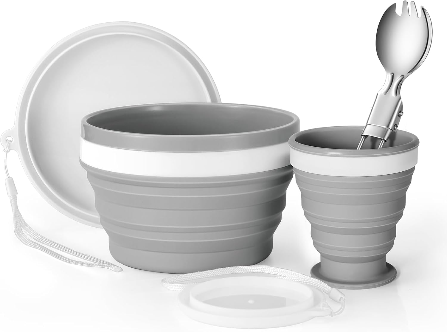 Collapsible Silicone Cup and B - Camp Spork Set review and price