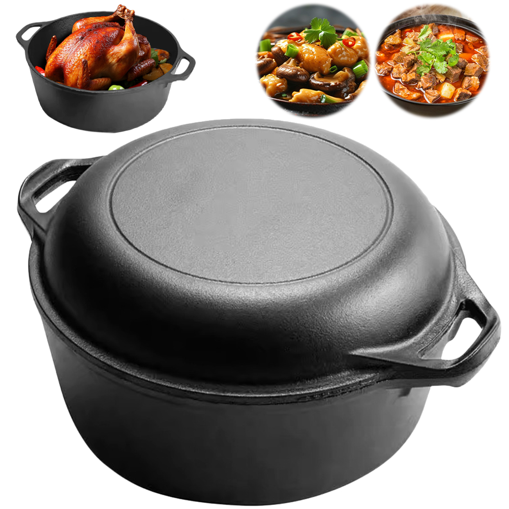 2 in 1 Cast Iron Dutch Oven wi - Camp Dutch Oven Cast review and price