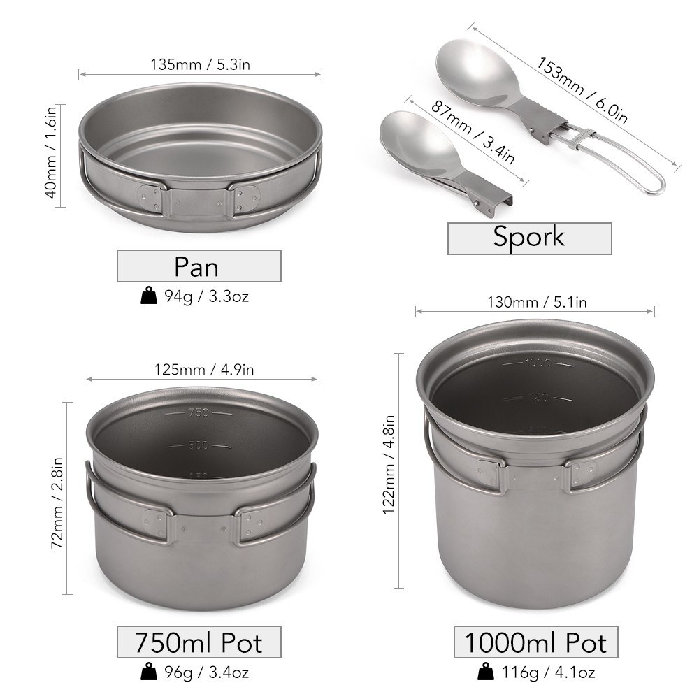 Ultralight 3pcs Titanium Campi - Camp Spork Set review and price